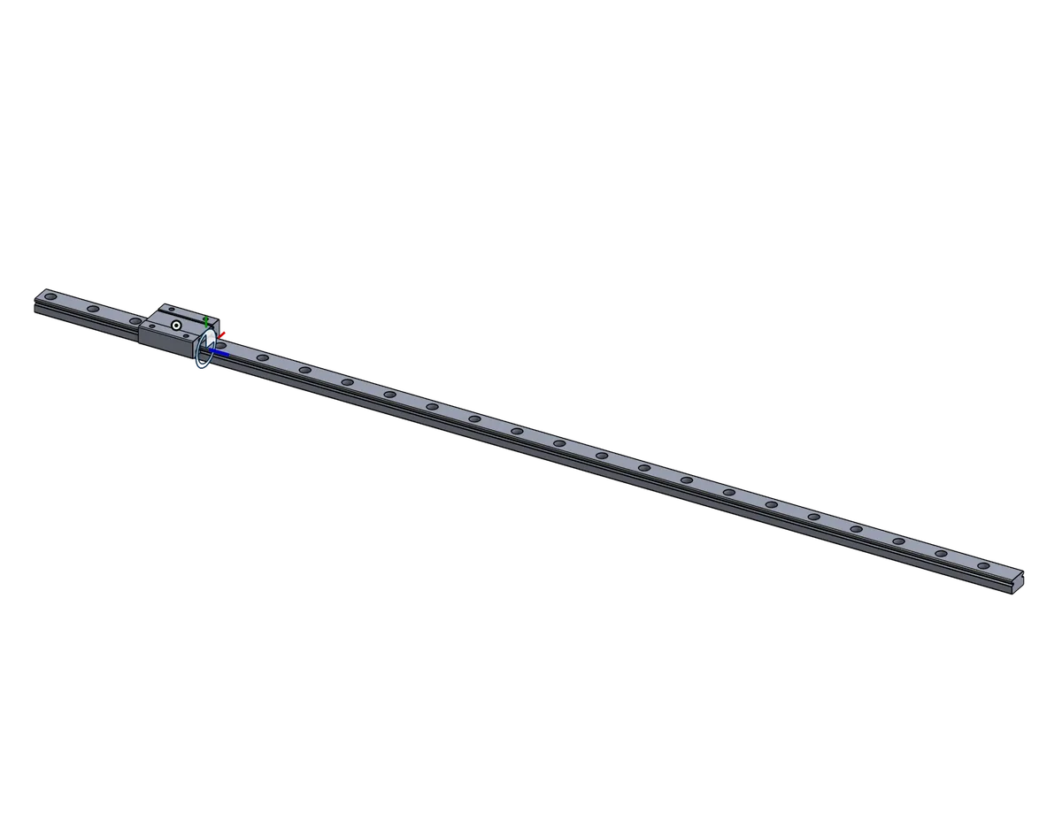 CAD rendering of the climber linear rail and bearing carriage