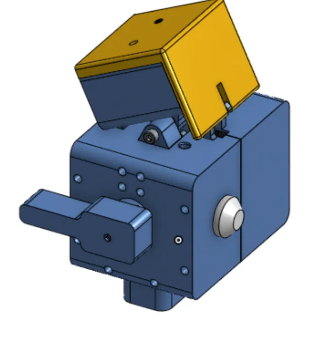 Rear CAD view of NOD showing the rotary knob used to select the alarm time